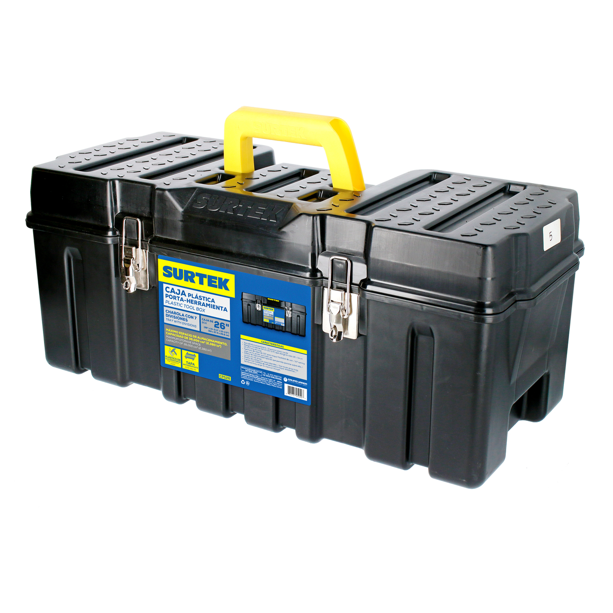 Caja plástica 26 in con broches metálicos Surtek