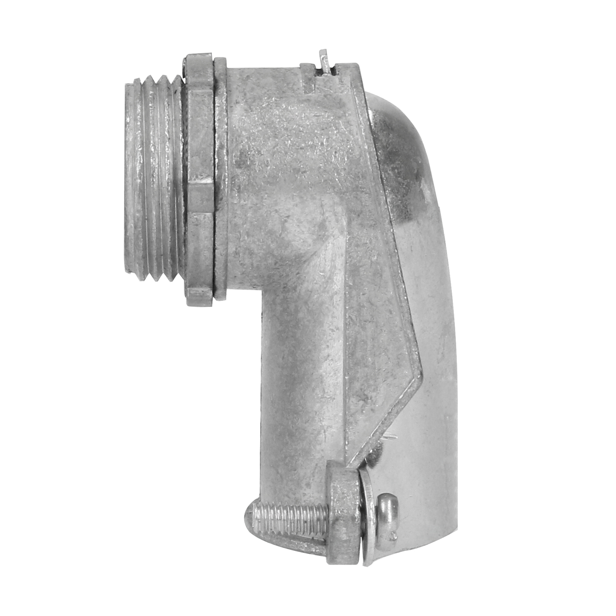 Conector curvo metálico para t ubo flexible 3/4 in
