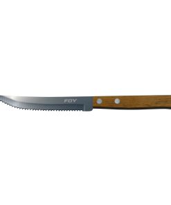 Cuchillo de acero inoxidable p ara asado con mango de madera de 5 in