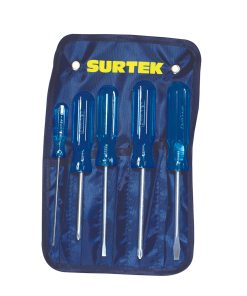 Juego de 5 destornilladores azules combinado Surtek