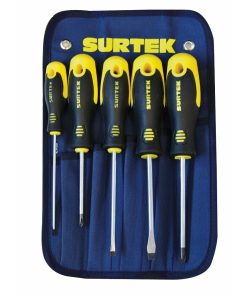 Surtek Juego 5 destornilladores bimaterial estuche comb.