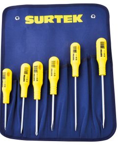 Juego de 6 destornilladores amarillos combinado Surtek
