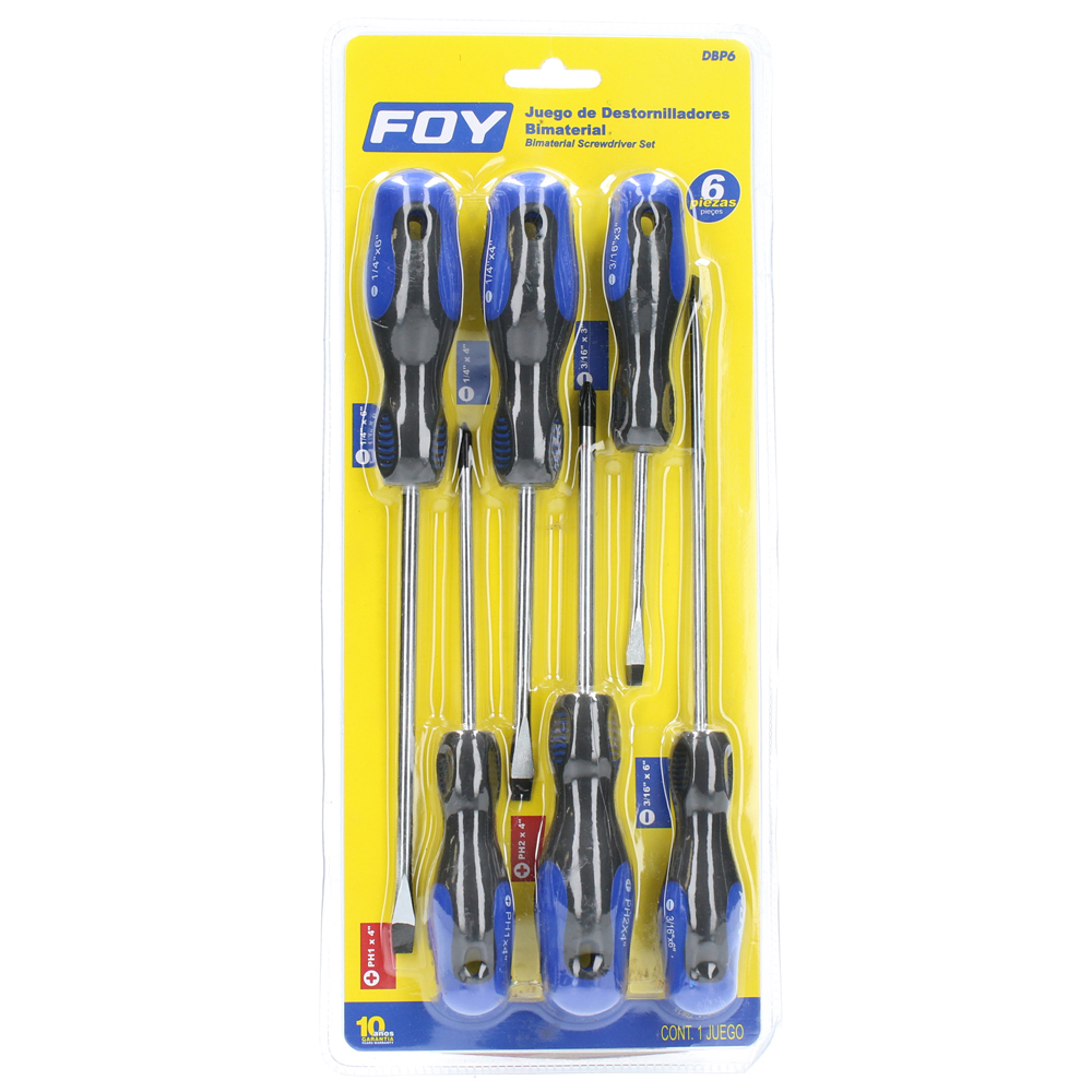 Juego 6 Destornillador bimaterial Foy