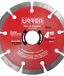 Disco de diamante uso industrial corte segmentado 4 in Urrea