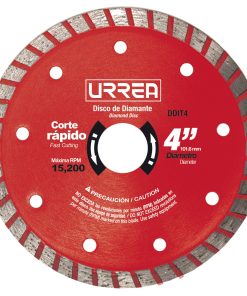 Disco de diamante uso industrial corte turbo 4 in Urrea