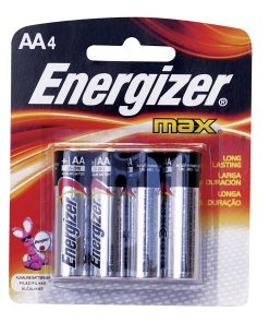 Pila alcalina marca Energizer® AA con 4 piezas Surtek