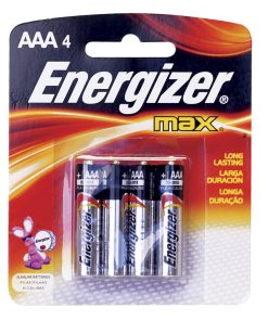 Pila alcalina marca Energizer® AAA con 4 piezas Surtek