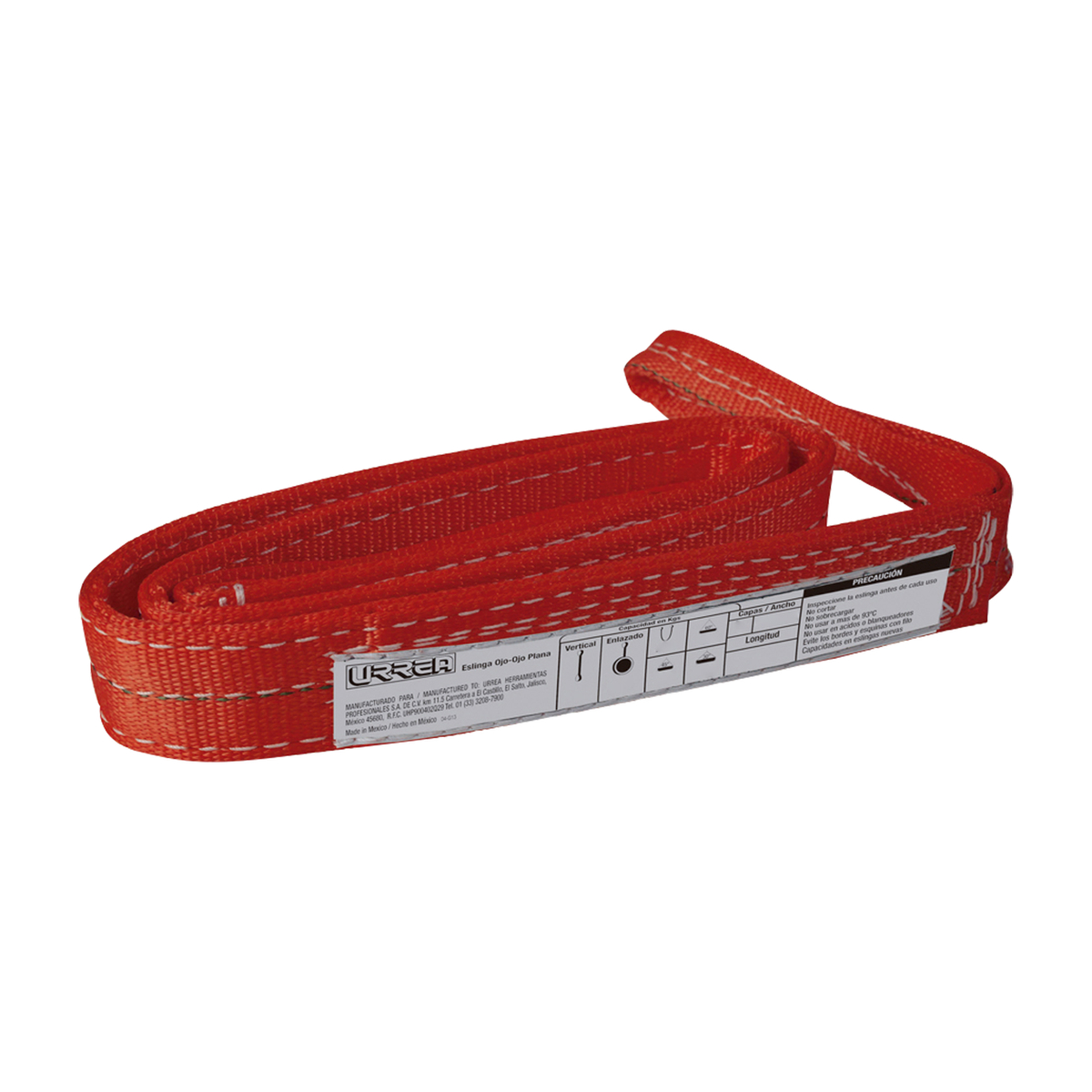 Eslinga plana Ojo-Ojo 9m x 4 in, 2 capas Urrea