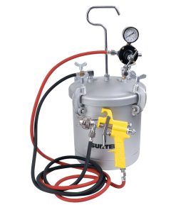 Equipo para pintar industrial, presión máxima de 120 psi, tanque de 10 L. Tanque sellado herméticamente, manguera de 3 m, regulador de aire con manómetro, pistola con regulador de abanico Surtek