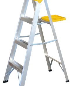 Surtek Escalera de aluminio tipo tijera, 3 peldaños, 1.21mt