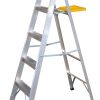 Surtek Escalera de aluminio tipo tijera, 4 peldaños, 1.54mt