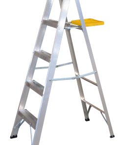 Surtek Escalera de aluminio tipo tijera, 4 peldaños, 1.54mt