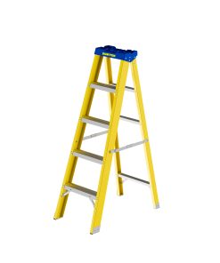 Escalera de tijera tipo II de fibra de vidrio con 4 peldaños