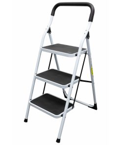 Escalera tubular plegable taburete acero 3 escalones Surtek.