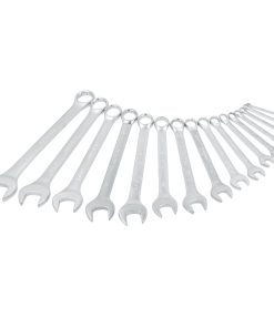 Juego de llaves combinadas sat inadas métricas, 12 puntas, 16 piezas en estuche