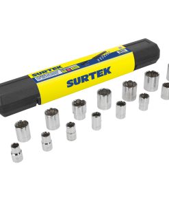 Surtek Juego de 14 dados en pulgadas 1/2 in