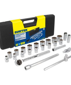 Surtek Juego de 25 dados y accesorios métricos 1/2 in