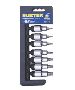 Surtek Juego de 7 dados punta Torx® 1/2 in caja