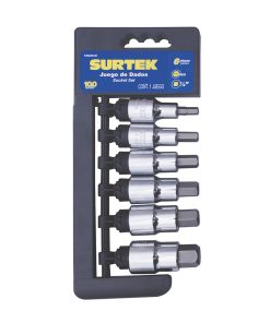 Surtek Juego de 6 dados punta hexagonal métricos 1/2 in