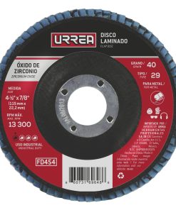 Disco laminado 4-1/2 in grano 40 Urrea