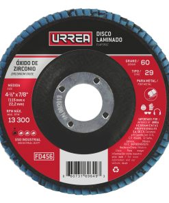Disco laminado 4-1/2 in grano 60 Urrea