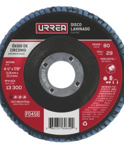Disco laminado 4-1/2 in grano 80 Urrea