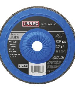 Disco laminado 7 in X 7/8 in 8,500 RPM, Grano 120 Urrea