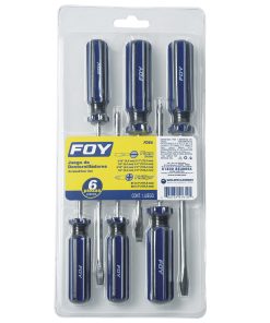 Juego de 6 destornilladores mango PVC combinado Foy