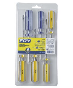 Juego de 6 destornilladores mango PVC combinado Foy