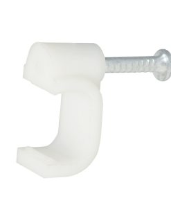 Grapa para cable dúplex 8 mm blanco  20 piezas Surtek