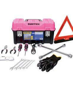 Surtek Juego De Herramientas Automotriz Con Caja Plástica Rosa
