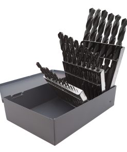 Juego de brocas negras de acer o de alta velocidad métricas z anco recto, 25 piezas