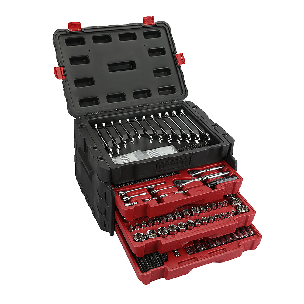 Jgo dados y accesorios comb 450 pzas estuche plástico Urrea.