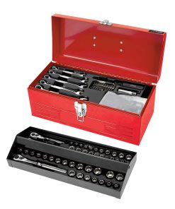 Juego de dados y accesorios en caja metálica 130piezas Urrea
