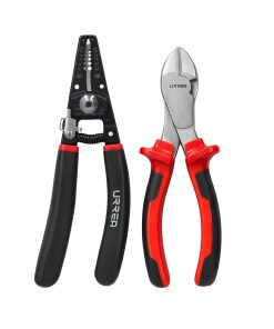 Juego de pinzas para electrici sta con mango bimaterial, 2 pi ezas