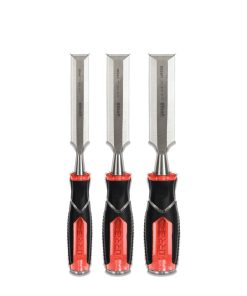 Juego de formones para madera con mango bimaterial, 3 piezas