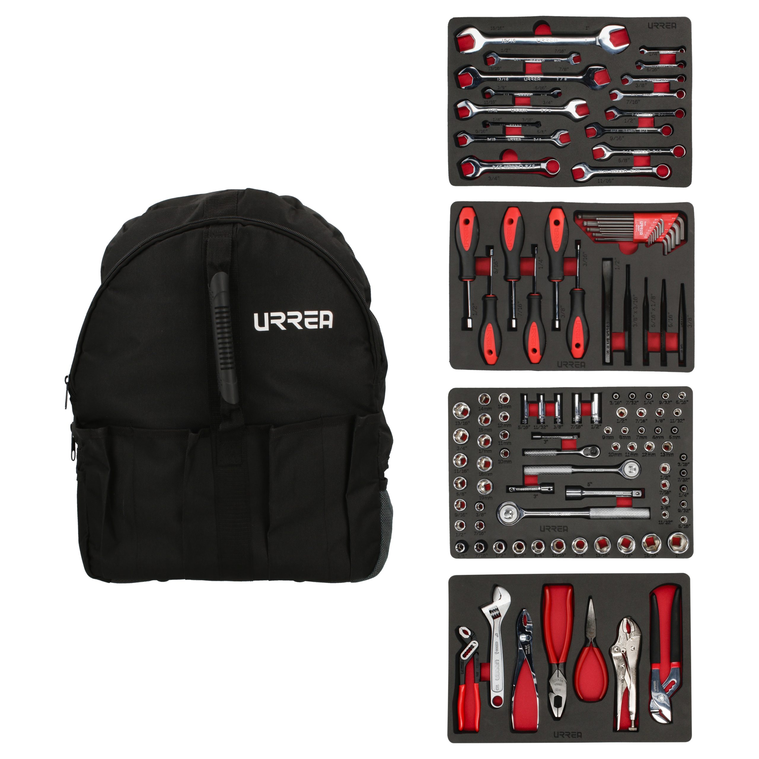 Juego combinado de herramienta para mecánico 102 piezas, con mochila