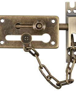 Pasador de sobreponer cadena latón antiguo Lock