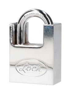 Candado acero antipalanca, llave discos, cromo satinado Lock