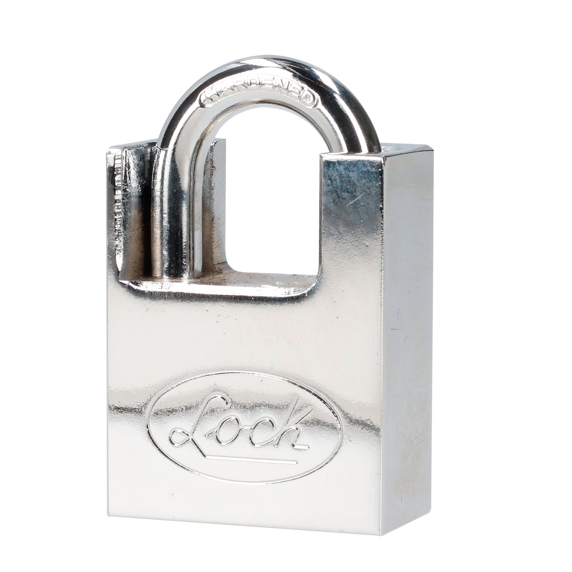 Candado acero antipalanca, llave discos, cromo satinado Lock