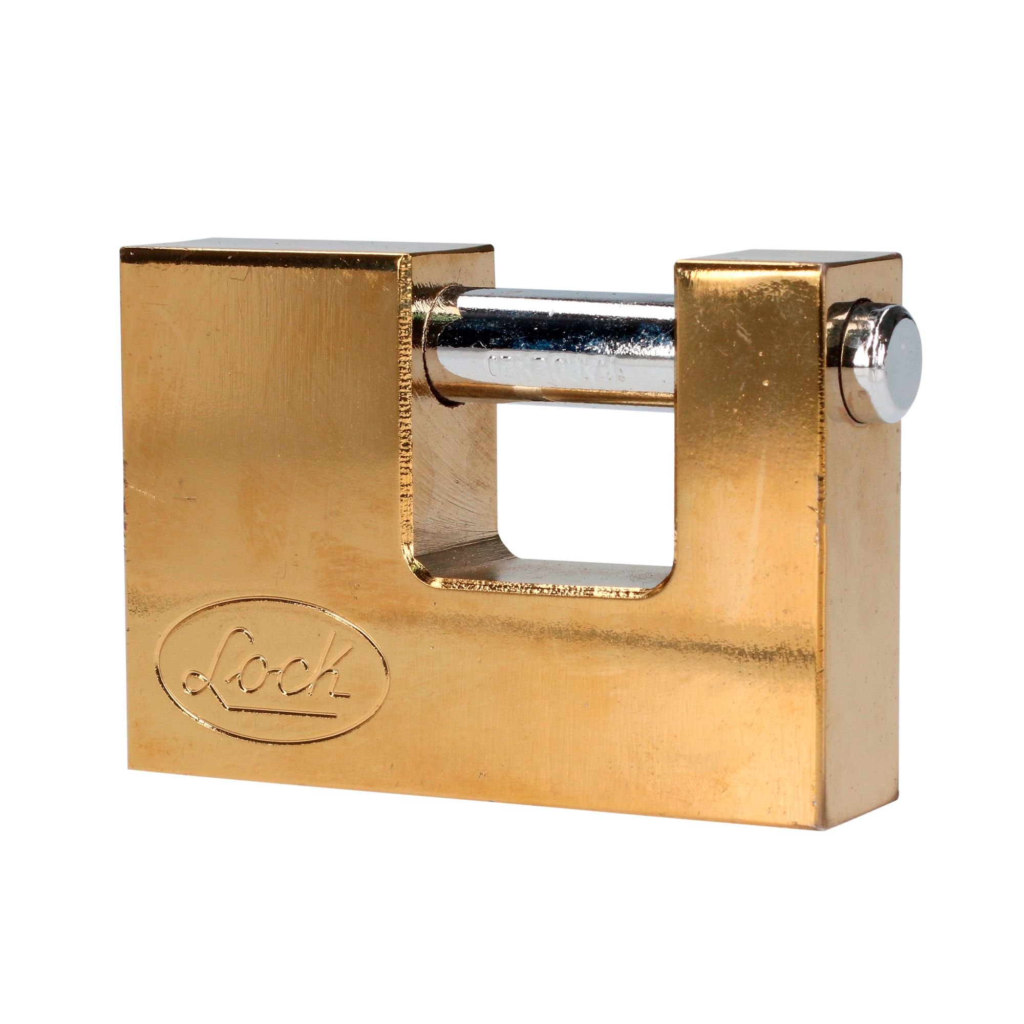 Candado acero cortina llave estándar 70mm latón brillan Lock