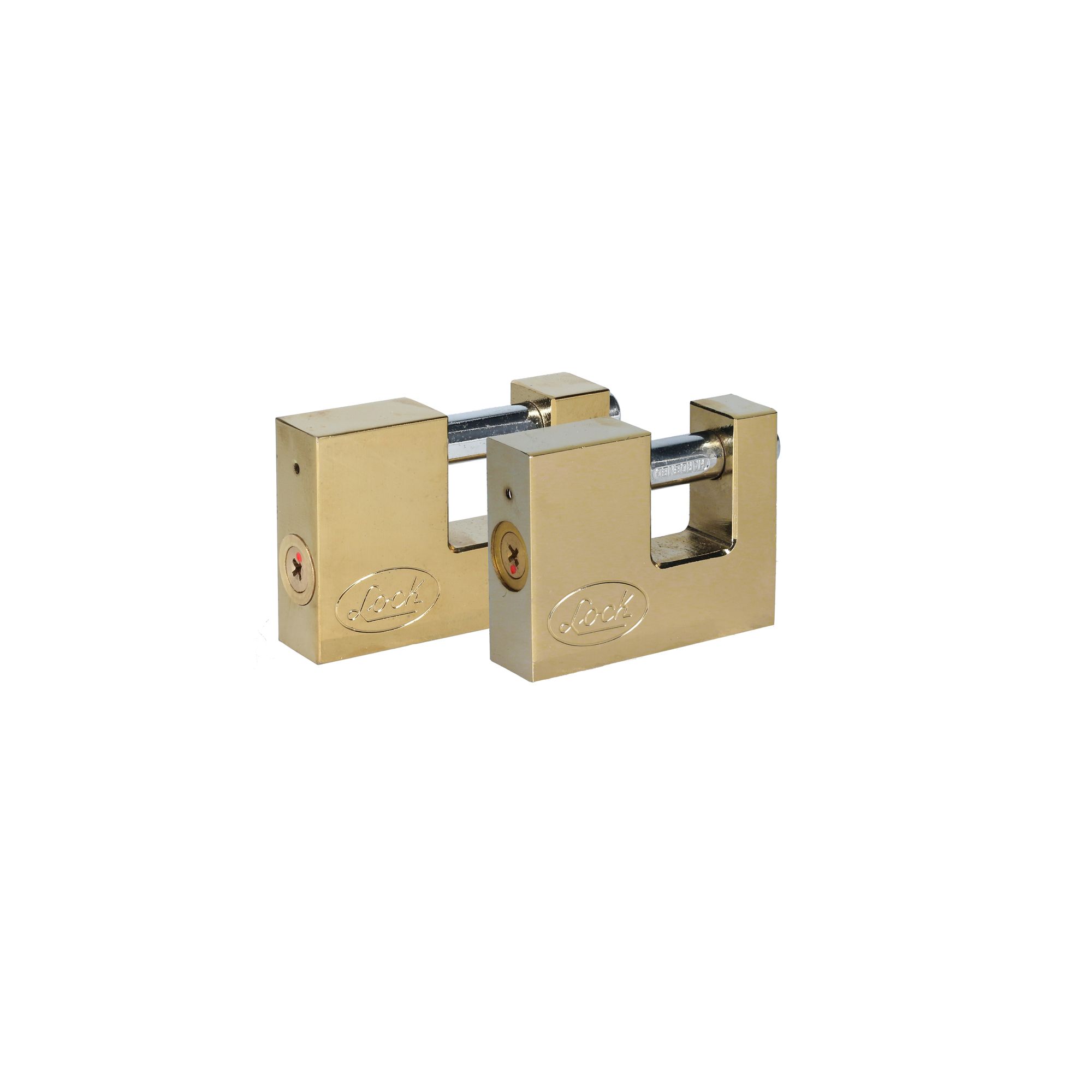 Candado acero cortina llave tetra 80mm latón brillante Lock