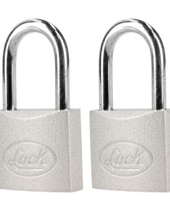 Candado acero largo llave estándar 2pzs cromo satinado Lock