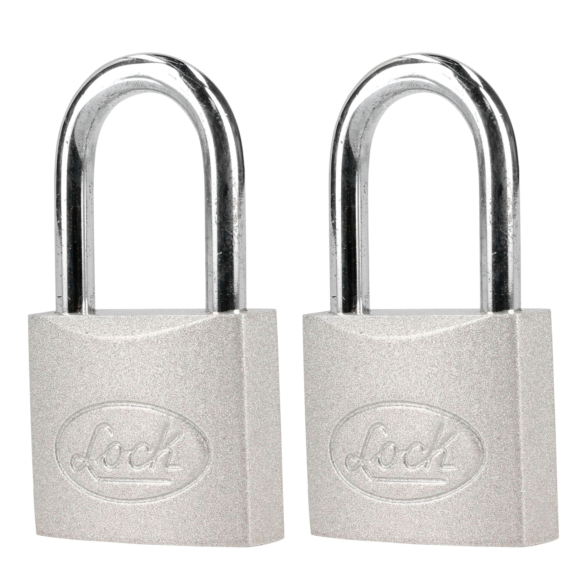 Candado acero largo llave estándar 2pzs cromo satinado Lock