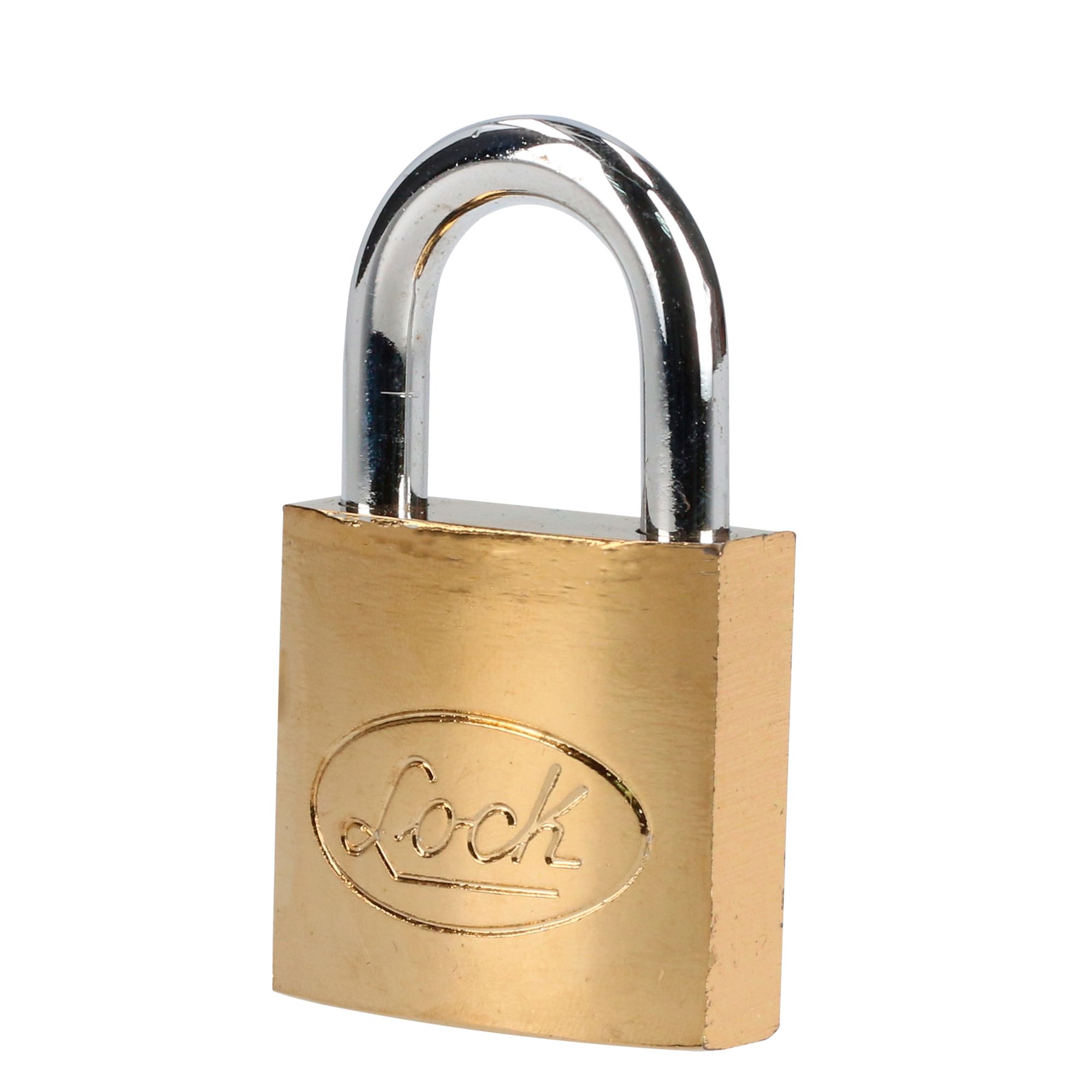 Candado de acero corto llave estándar 32mm latonado Lock