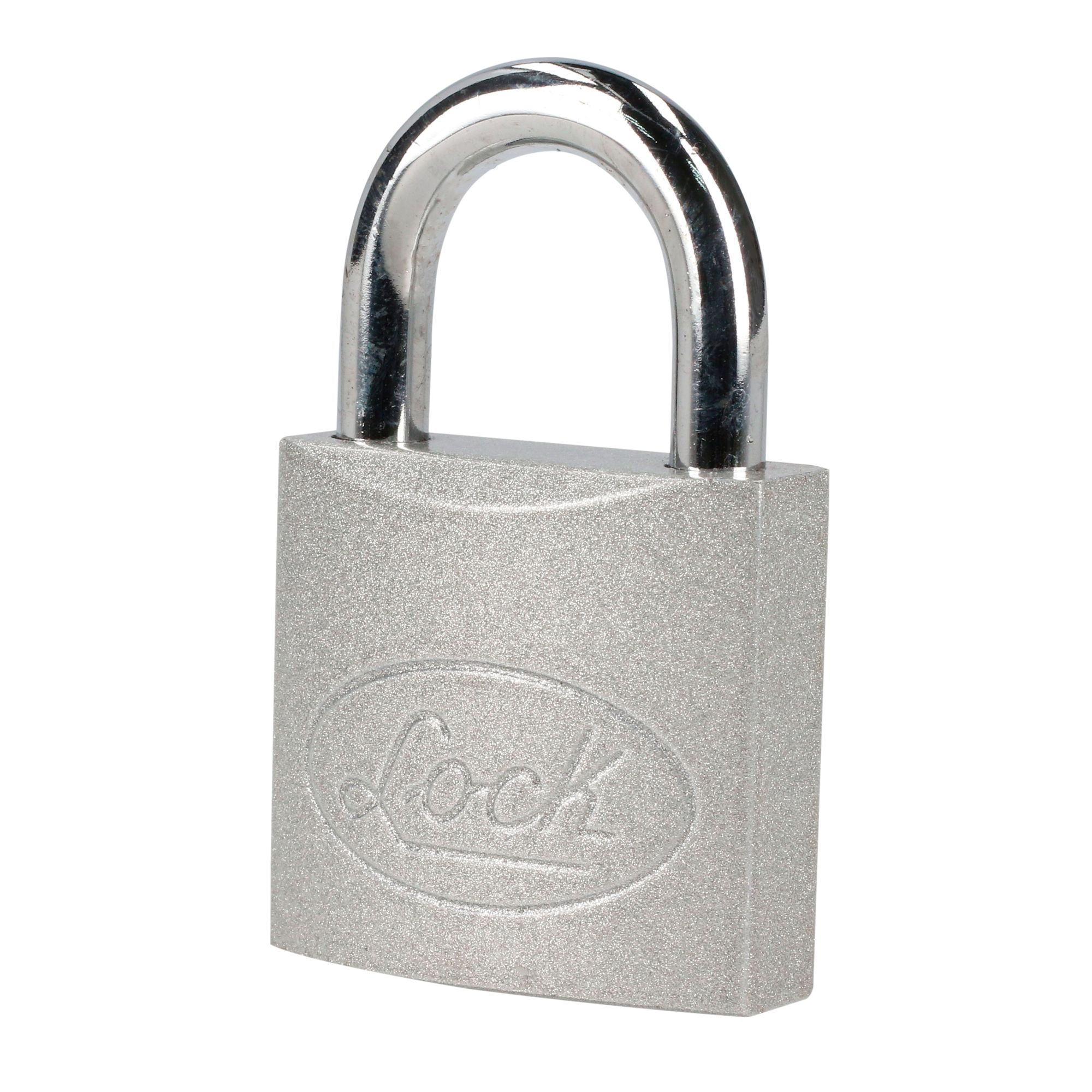 Candado acero corto llave estándar 4 pzs cromo satinado Lock