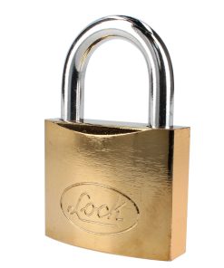 Candado de acero corto llave estándar 63mm latonado Lock