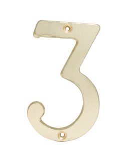 Numero 3 slim 4 in latón brillante Lock