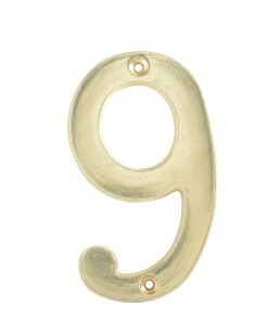 Numero 9 slim 4 in latón brillante Lock