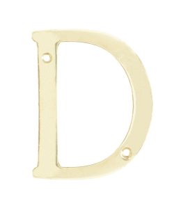 Letra D slim 4 in latón brillante Lock